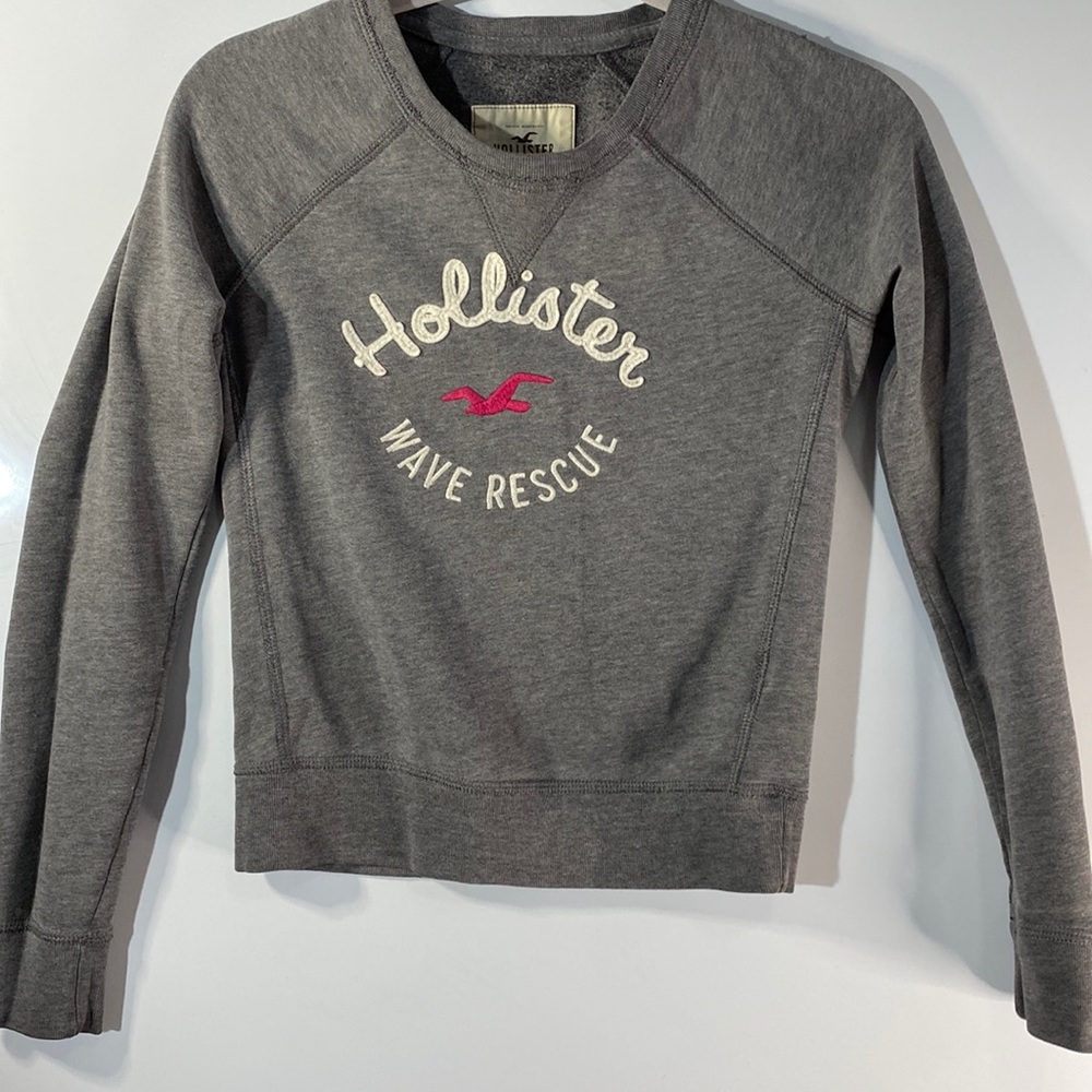 Grey sweat shirt, Hollister, size XS